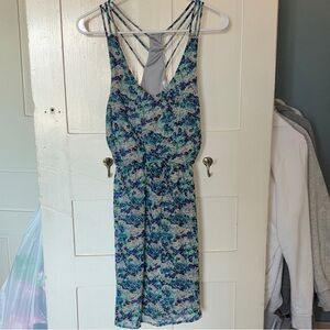 Lush Blue Floral Dress